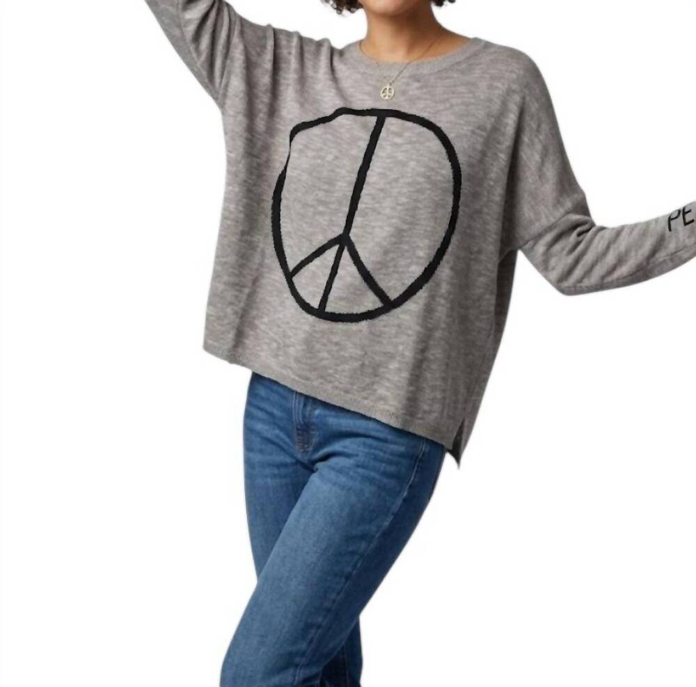 NEW STITCHDROP peace lightweight slub knit sweater in portobella
